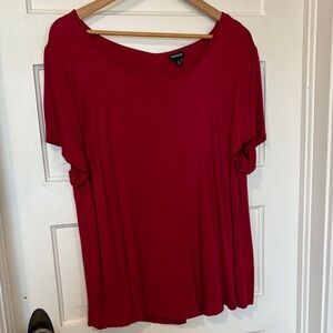 Torrid Bold Red Short Cap Sleeve Tee Size 2